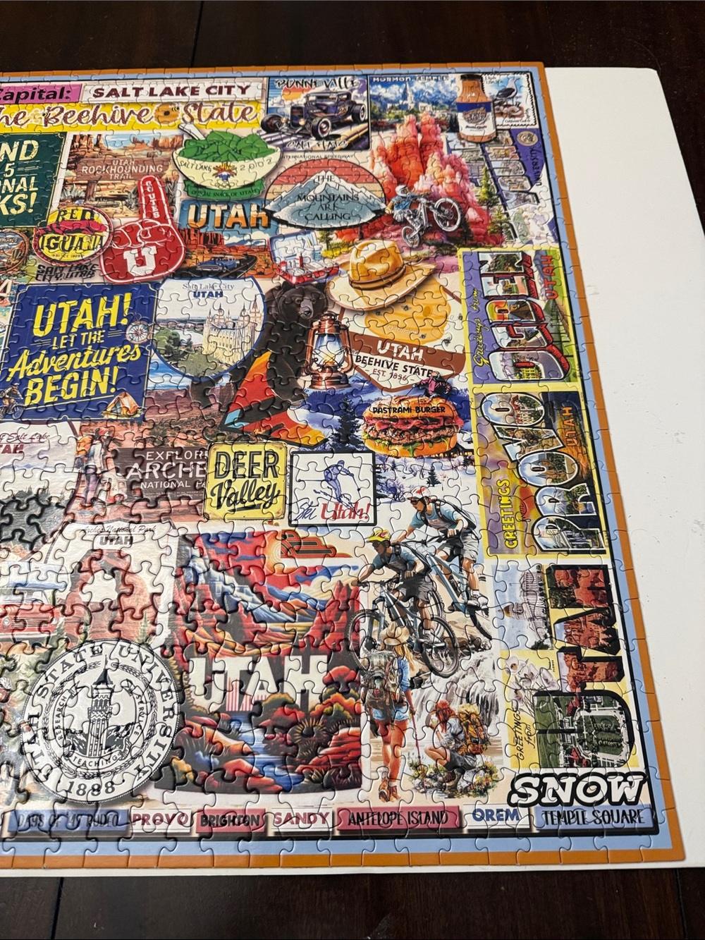 White Mountain I Love Utah Jigsaw Puzzle. 1000 pieces. Complete has poster - Picture 5 of 7